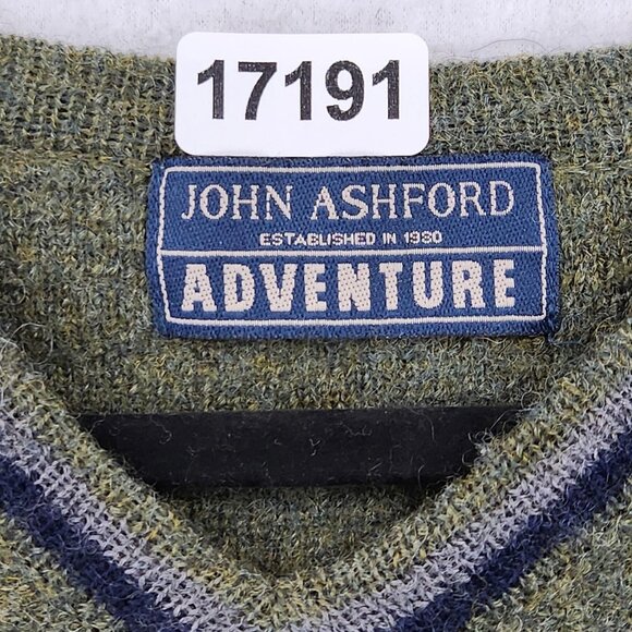 John Ashford Adventure Sweater Mens XL Green V Neck Wool Made in Japan Vintage - Picture 6 of 10
